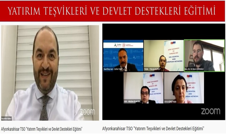 YATIRIM TEŞVİKLERİ VE DEVLET DESTEKLERİ EĞİTİMİ, İNTERNET ÜZERİNDEN GERÇEKLEŞTİRİLDİ