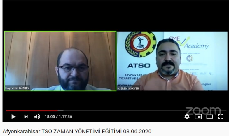 ATSO KOBİ AKADEMİSİ’NİN ZAMAN YÖNETİMİ EĞİTİMİ, İNTERNET ÜZERİNDEN GERÇEKLEŞTİRİLDİ