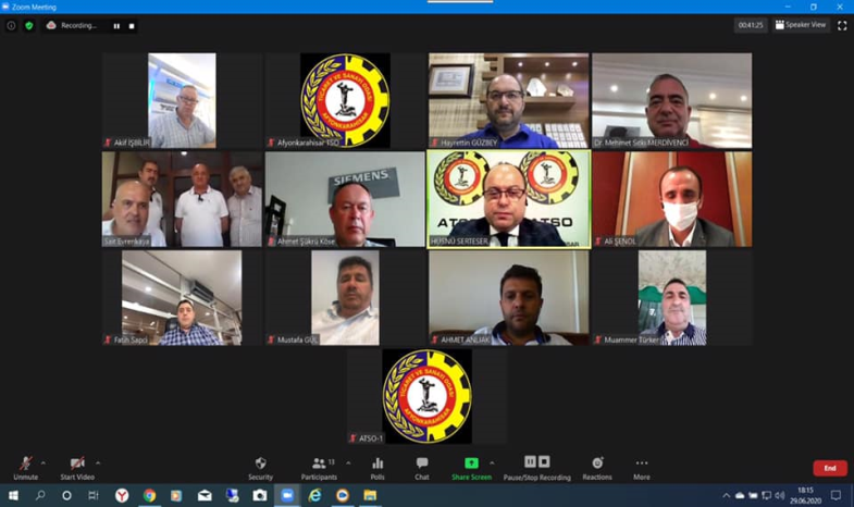 ATSO YÖNETİM KURULU, VİDEO KONFERANS YÖNTEMİYLE TOPLANDI