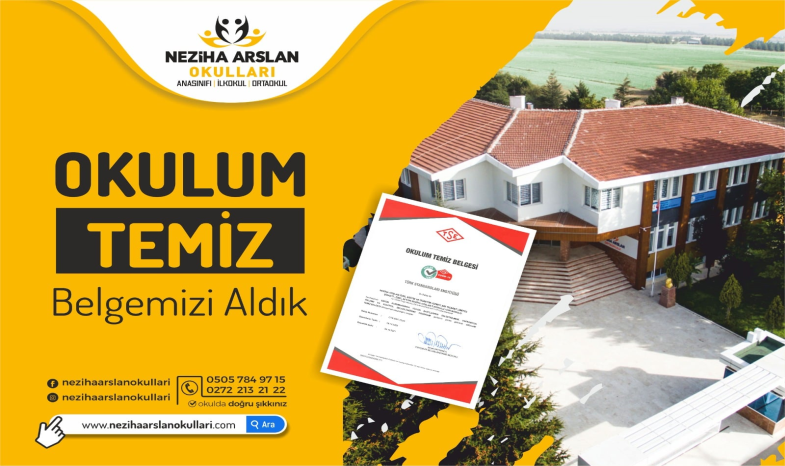 ÜYEMİZ, OKULUM TEMİZ BELGESİ ALDI