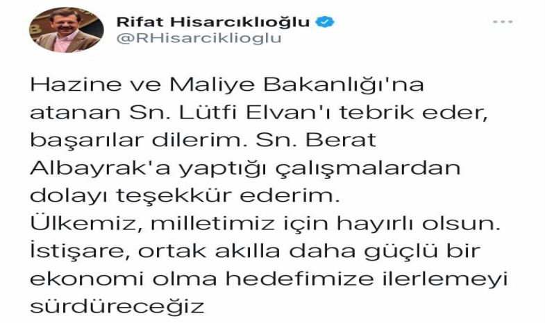 SAYIN BAKAN ELVAN'A BAŞARILAR DİLERİZ