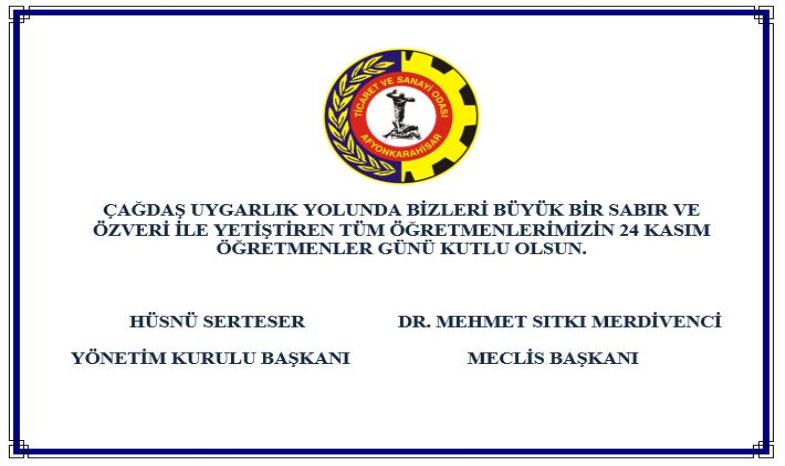 “24 KASIM ÖĞRETMENLER GÜNÜ” KUTLU OLSUN.