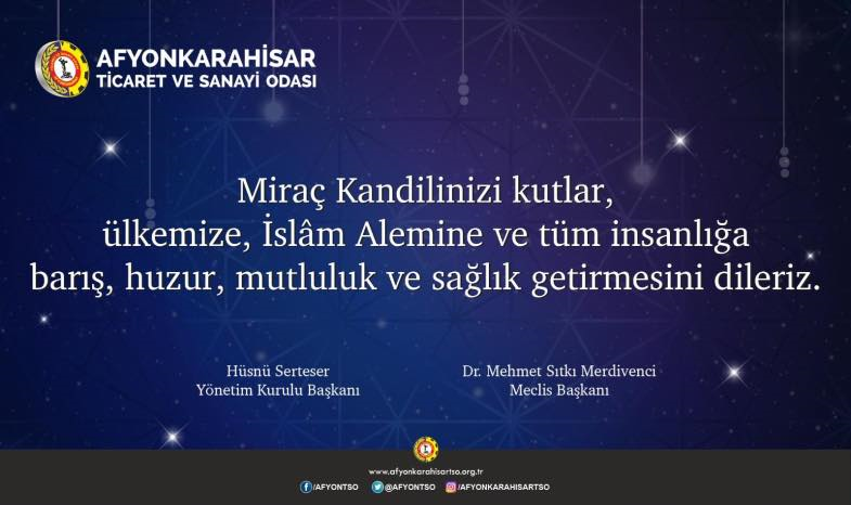 MİRAÇ KANDİLİ TEBRİĞİ