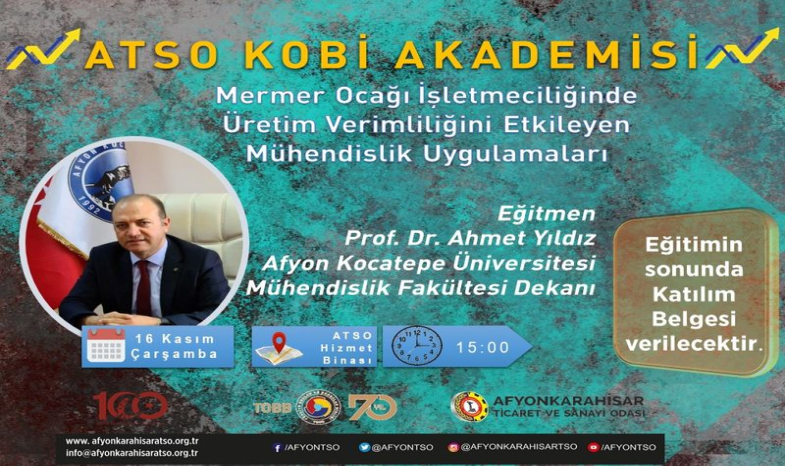 Mermer Ocağı İşletmeciliğinde Üretim Verimliliğini Etkileyen Mühendislik Uygulamaları” Eğitimi