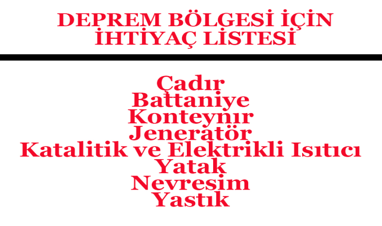 İHTİYAÇ LİSTESİ