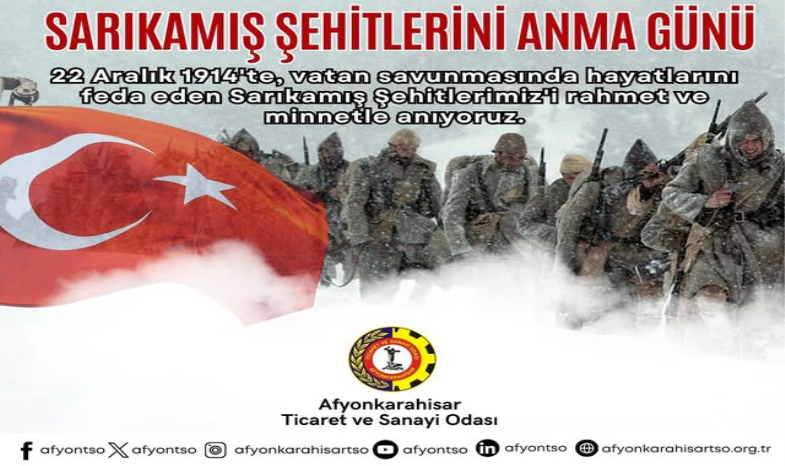 22 ARALIK SARIKAMIŞ ŞEHİTLERİNİ ANMA GÜNÜ