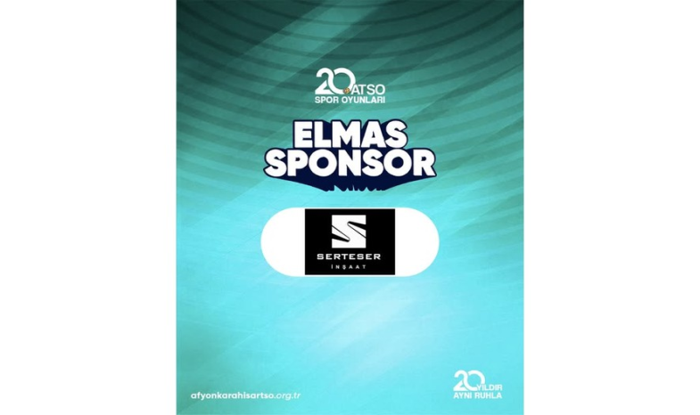 20. ATSO Spor Oyunları'nın Elmas Sponsoru Serteser İnşaat'a katkılarından dolayı teşekkür