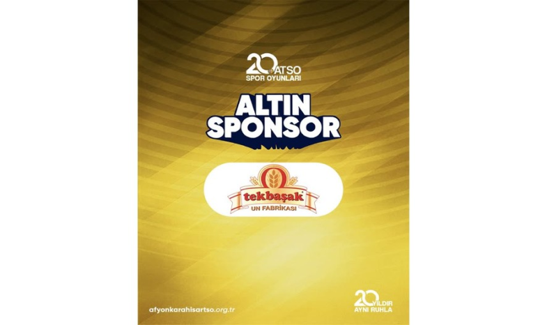 20. ATSO Spor Oyunları'nın Altın Sponsoru Tekbaşak Un Fabrikası'na katkılarından