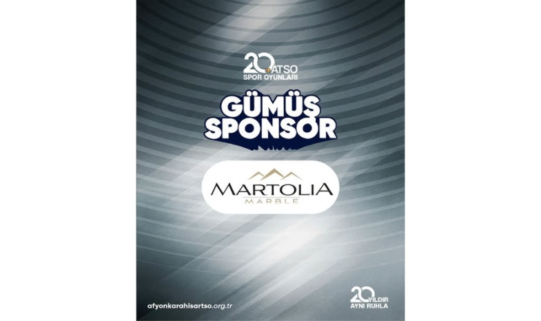 20. ATSO Spor Oyunları'nın Gümüş Sponsoru Martolıa Marble'a katkılarından dolayı teşekkür