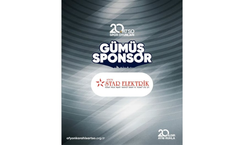20. ATSO Spor Oyunları'nın Gümüş Sponsoru Star Elektrik'e katkılarından dolayı teşekkür ederiz