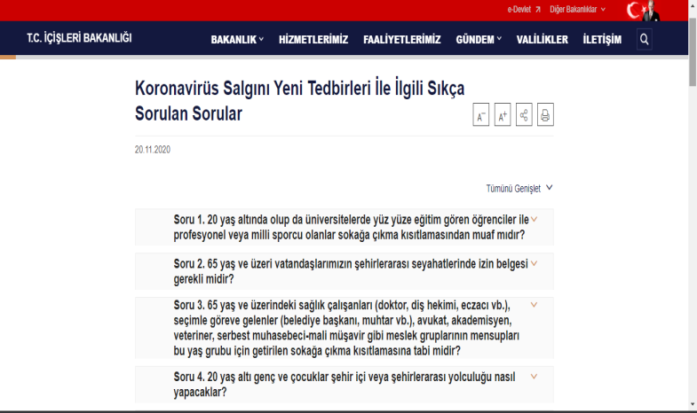 KORONAVİRÜS SALGINI TEDBİRLERİ HAKKINDA SIK SORULAN SORULAR